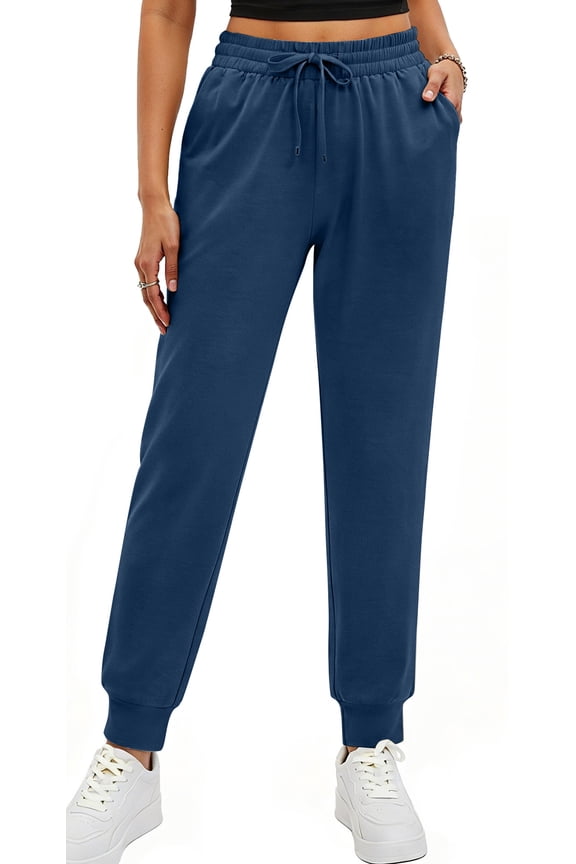 Womens Joggers with 3 Pockets Tapered Casual Sweatpants for Lounging Drawstring Athletic Pants Jogging Workout and Gym