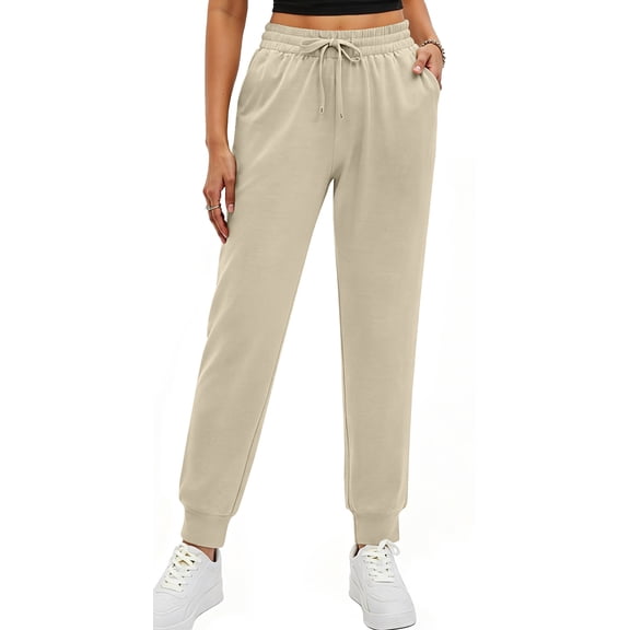 Fantaslook Womens Joggers with 3 Pockets Tapered Casual Sweatpants for Lounging Drawstring Athletic Pants Jogging Workout and Gym