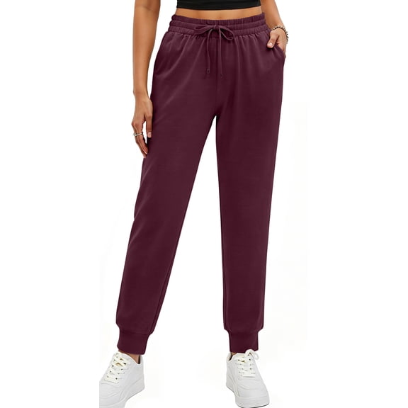 Fantaslook Womens Joggers with 3 Pockets Tapered Casual Sweatpants for Lounging Drawstring Athletic Pants Jogging Workout and Gym