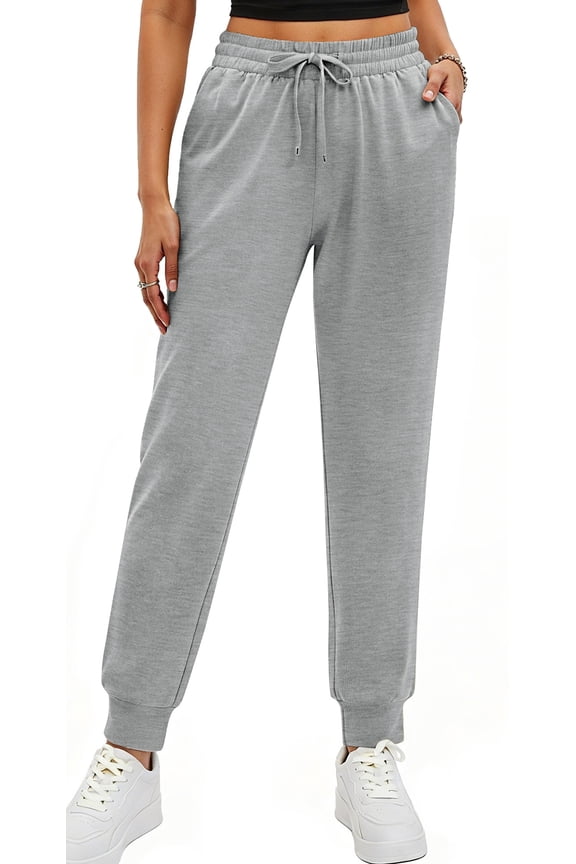 Womens Joggers with 3 Pockets Tapered Casual Sweatpants for Lounging Drawstring Athletic Pants Jogging Workout and Gym