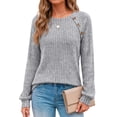 thumbnail image 1 of Fantaslook Womens Long Sleeve Shirts Casual Tunic Tops Work Dressy Blouses Fall Sweaters, 1 of 9