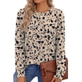 thumbnail image 1 of Fantaslook Womens Long Sleeve Shirts Fall Tunic Tops Casual Crewneck Floral Blouses, 1 of 9