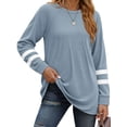 thumbnail image 1 of Fantaslook Womens Long Sleeve Tops Crewneck Sweatshirts Casual Color Block Tunic Tops Pullover, 1 of 8