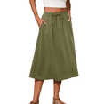 thumbnail image 1 of Fantaslook Womens Midi Skirts Elastic High Waist Skirt Flowy Trendy Skirts with Pockets, 1 of 9