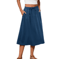 thumbnail image 1 of Fantaslook Womens Midi Skirts Elastic High Waist Skirt Flowy Trendy Skirts with Pockets, 1 of 9