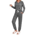thumbnail image 1 of Fantaslook Womens Pajamas Sets Long Sleeve Matching Lounge Set Fall Travel Outfits Jogger Sweatsuits with Pocket Button Down Sleepwear, 1 of 9