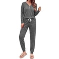 thumbnail image 1 of Fantaslook Womens Pajamas Sets Long Sleeve Matching Lounge Set Fall Travel Outfits Jogger Sweatsuits with Pocket Button Down Sleepwear, 1 of 9
