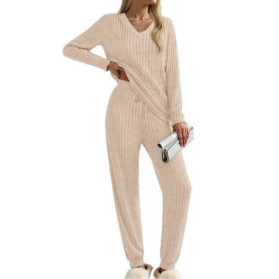 Fantaslook Womens Pajamas Sets Long Sleeve Shirts and Jogger Pants With Pockets Two Piece Lounge Sets Fall Oufits