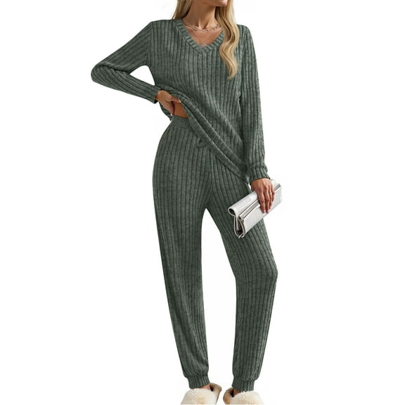 Fantaslook Womens Pajamas Sets Long Sleeve Shirts and Jogger Pants With Pockets Two Piece Lounge Sets Fall Oufits