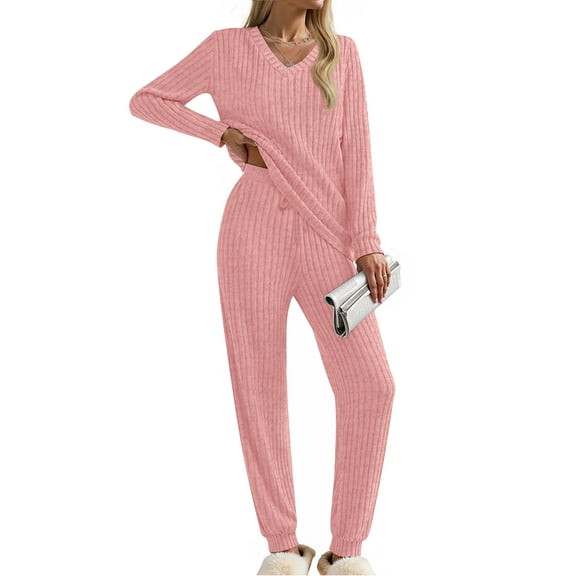 Fantaslook Womens Pajamas Sets Long Sleeve Shirts and Jogger Pants With Pockets Two Piece Lounge Sets Fall Oufits