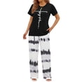 thumbnail image 1 of Fantaslook Womens Pajamas Sets Crewneck Short Sleeve Printed 2 Piece Outfits Set Tie Dye Casual Loungewear with Pockets, 1 of 9
