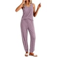 thumbnail image 1 of Fantaslook Womens Pajamas Sets V Neck Tank Tops and Long Pants Two Piece Lounge Sets Summer Oufits Loungewear, 1 of 10