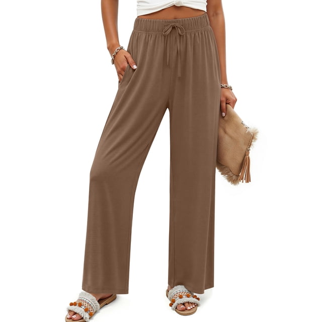 Fantaslook Womens Pants Casual Boho Palazzo Pants Wide Leg Lounge Pants Trousers with Pocket