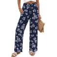 thumbnail image 1 of Fantaslook Womens Pants Casual Boho Palazzo Pants Wide Leg Lounge Pants Trousers with Pocket, 1 of 9