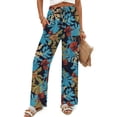 thumbnail image 1 of Fantaslook Womens Pants Casual Boho Palazzo Pants Wide Leg Lounge Pants Trousers with Pocket, 1 of 9