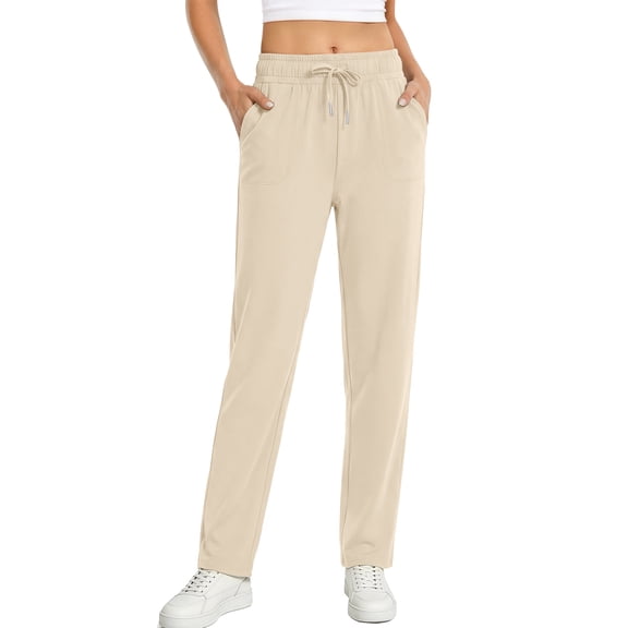 Fantaslook Womens Pants Stretch Knit Casual Lounge Pants Drawstring Athletic Work Pants with Pockets