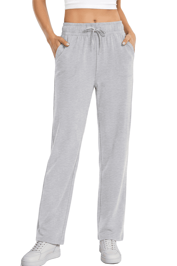 Womens Pants Stretch Knit Casual Lounge Pants Drawstring Athletic Work Pants with Pockets