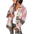 thumbnail image 1 of Fantaslook Womens Plaid Shirts Flannel Shacket Jacket Long Sleeve Button Down Boyfriend Shirt Coats, 1 of 6