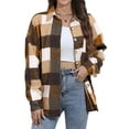 thumbnail image 1 of Fantaslook Womens Plaid Shirts Flannel Shacket Jacket Long Sleeve Button Down Boyfriend Shirt Coats, 1 of 9