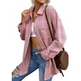 thumbnail image 1 of Fantaslook Womens Plaid Shirts Flannel Shacket Jacket Long Sleeve Button Down Shirts Blouses Tops, 1 of 6