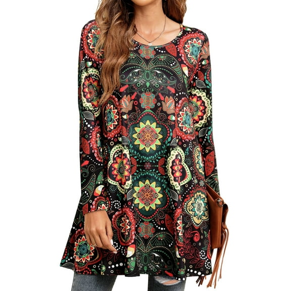 Fantaslook Womens Plus Size Tops Casual Long Sleeve Shirts Dressy Tunic Tops Fall Loose Blouses