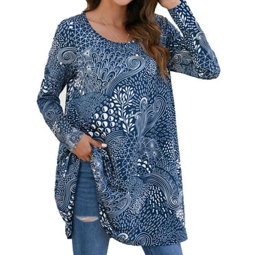 Fantaslook Womens Plus Size Tops Casual Long Sleeve Shirts Dressy Tunic Tops Fall Loose Blouses