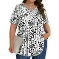 thumbnail image 1 of Fantaslook Womens Plus Size Tops Tunic Short Sleeve Shirts Floral Blouses Loose Summer Tops, 1 of 6