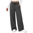 thumbnail image 1 of Fantaslook Womens Sweatpants Baggy Fleece Lined Wide Leg Sweatpants Drawstring Warm Lounge Pants with Pockets, 1 of 9