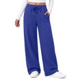 thumbnail image 1 of Fantaslook Womens Sweatpants Baggy Fleece Lined Wide Leg Sweatpants Drawstring Warm Lounge Pants with Pockets, 1 of 9