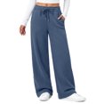 thumbnail image 1 of Fantaslook Womens Sweatpants Baggy Fleece Lined Wide Leg Sweatpants Drawstring Warm Lounge Pants with Pockets, 1 of 9