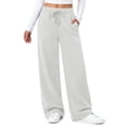 thumbnail image 1 of Fantaslook Womens Sweatpants Baggy Fleece Lined Wide Leg Sweatpants Drawstring Warm Lounge Pants with Pockets, 1 of 10