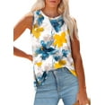 thumbnail image 1 of Fantaslook Womens Tank Tops Crewneck Casual Summer Side Split Sleeveless Shirts Floral Blouses, 1 of 9