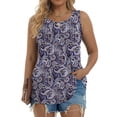 thumbnail image 1 of Fantaslook Womens Tank Tops Dressy Casual Sleeveless Blouses Crew Neck Pleated Tunic Shirts Summer Tops, 1 of 9