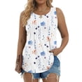 thumbnail image 1 of Fantaslook Womens Tank Tops Dressy Casual Sleeveless Blouses Crew Neck Pleated Tunic Shirts Summer Tops, 1 of 11