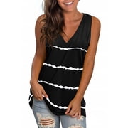Fantaslook Womens Tank Tops Summer V Neck T Shirts Sleeveless Tops Side Split Tanks