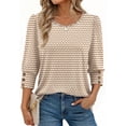 thumbnail image 1 of Fantaslook Womens Tops 3/4 Sleeve with Buttons Dressy Casual Blouses Summer Shirts Beach Vacation Trendy Clothes, 1 of 9