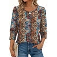 thumbnail image 1 of Fantaslook Womens Tops 3/4 Sleeve with Buttons Dressy Casual Blouses Summer Shirts Beach Vacation Trendy Clothes, 1 of 9