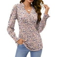thumbnail image 1 of Fantaslook Womens Tops Dressy Blouses V Neck Puff Long Sleeve Tunic Tops Button Fall Shirts, 1 of 9