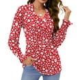 thumbnail image 1 of Fantaslook Womens Tops Dressy Blouses V Neck Puff Long Sleeve Tunic Tops Button Fall Shirts, 1 of 4