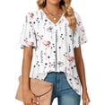 thumbnail image 1 of Fantaslook Womens Tops Dressy Blouses V Neck Short Sleeve Tunic Tops Casual Work Shirts, 1 of 7
