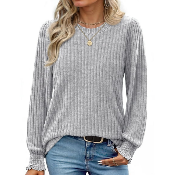 Fantaslook Womens Tops Dressy Casual Long Sleeve Shirts Fashion Blouses Lightweight Fall Sweaters