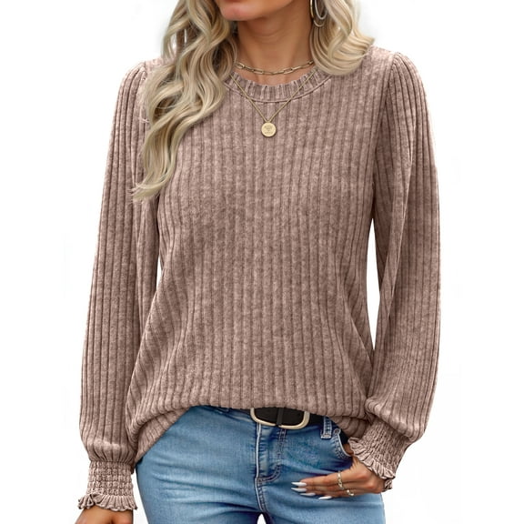 Fantaslook Womens Tops Dressy Casual Long Sleeve Shirts Fashion Blouses Lightweight Fall Sweaters