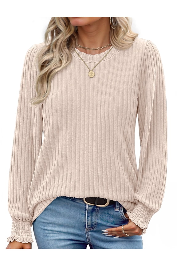 Womens Tops Dressy Casual Long Sleeve Shirts Fashion Blouses Lightweight Fall Sweaters