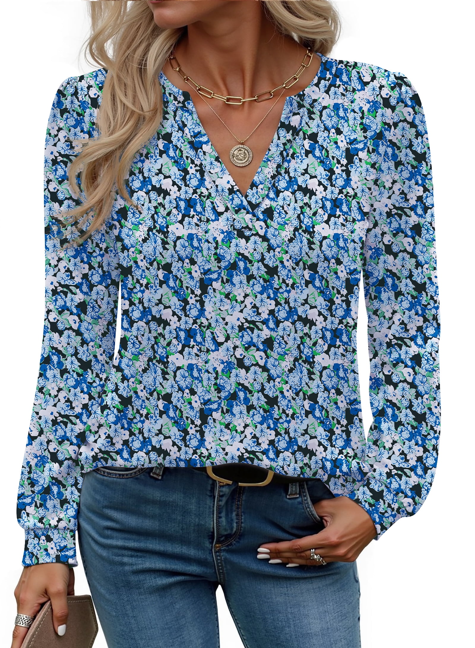 Fantaslook Womens Tops Long Sleeve V Neck Blouses Business Casual ...