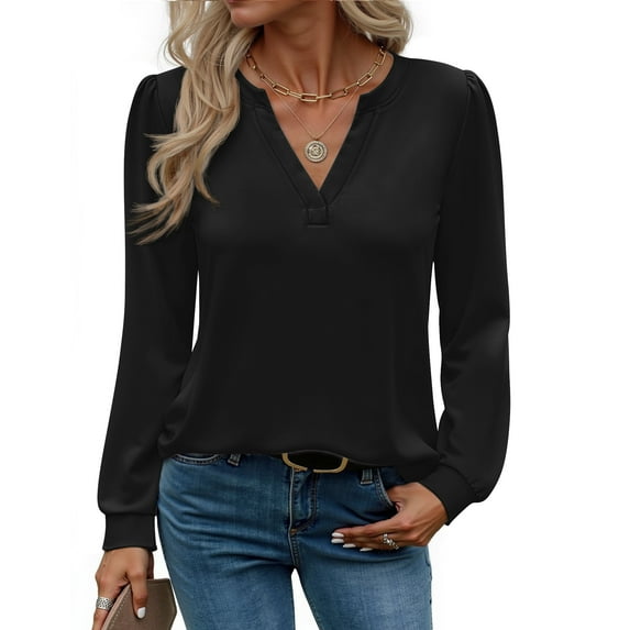 Fantaslook Womens Tops Long Sleeve V Neck Blouses Business Casual Shirts Fall Fashion Dressy Tops