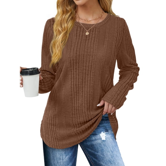 Fantaslook Womens Tops Textured Long Sleeve Shirts Casual Fall Tops Lightweight Pullover