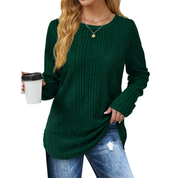 Fantaslook Womens Tops Textured Long Sleeve Shirts Casual Fall Tops Lightweight Pullover