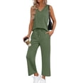 thumbnail image 1 of Fantaslook Womens Two Pieces Sets Summer Outfits Sleeveless Tops and Wide Leg Pants Matching Set Casual Loungewear, 1 of 8