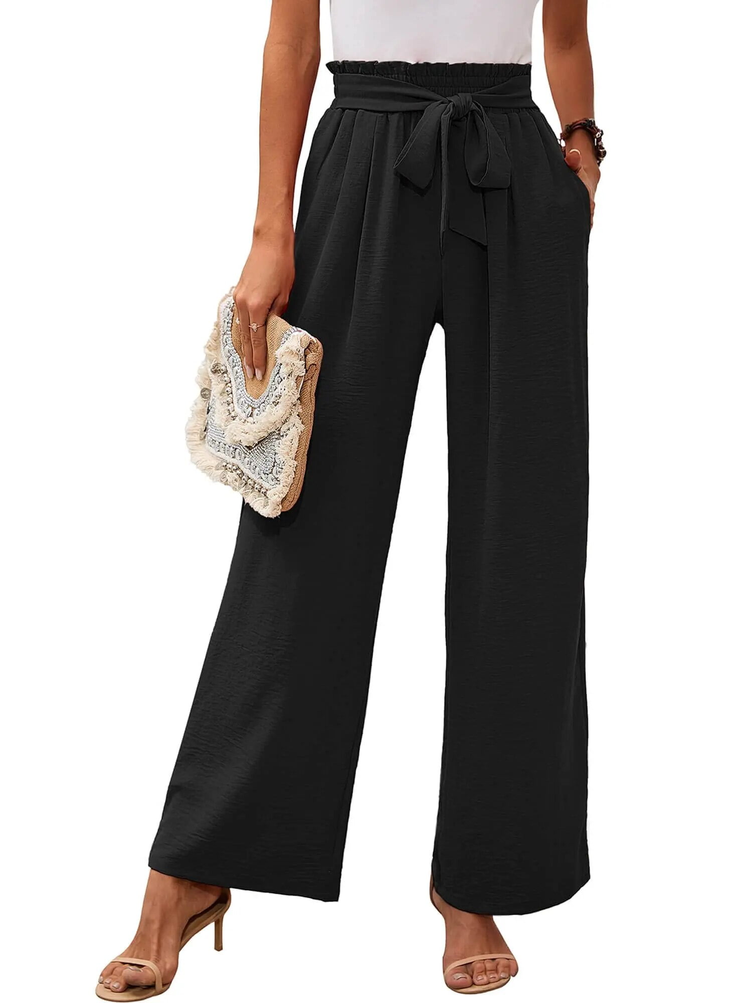 Fantaslook Womens Wide Leg Lounge Pants with Pockets High Waisted