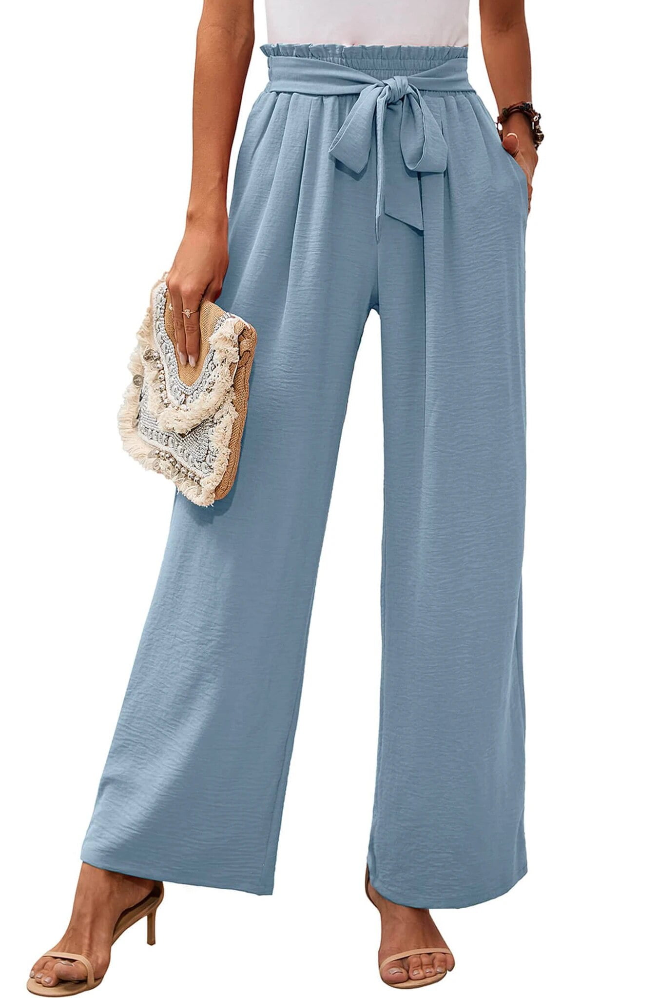 Fantaslook Womens Wide Leg Lounge Pants with Pockets High Waisted
